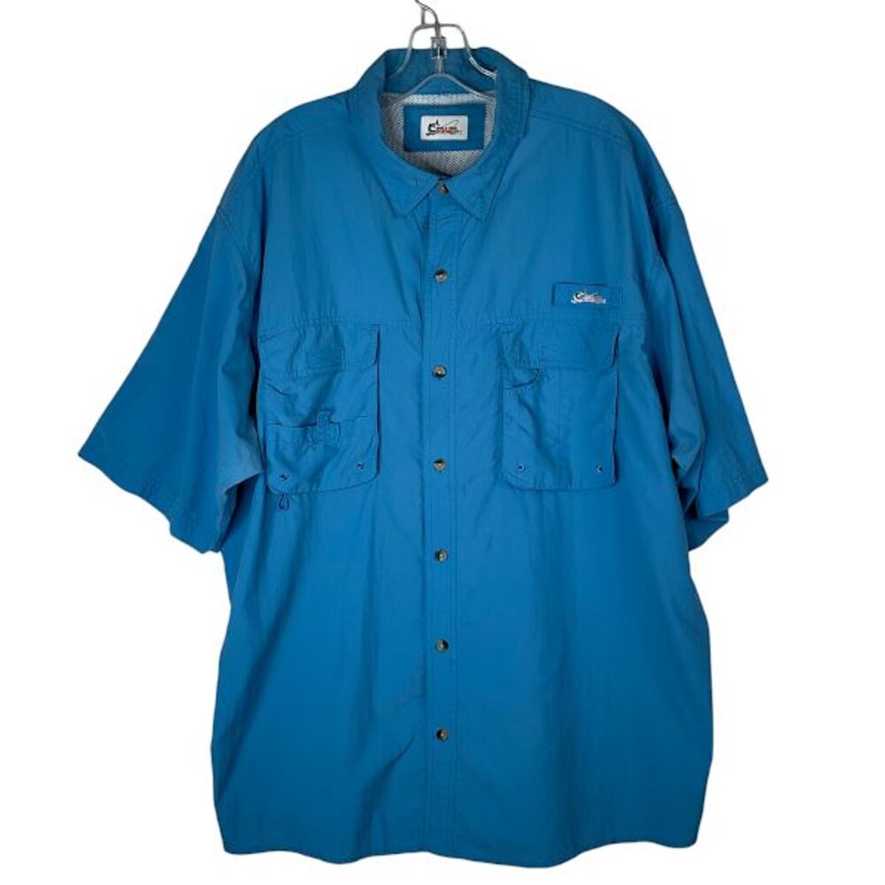 WorldWide Sportsman Blue Vented Fishing Shirt size 2XL Bass Pro Shop